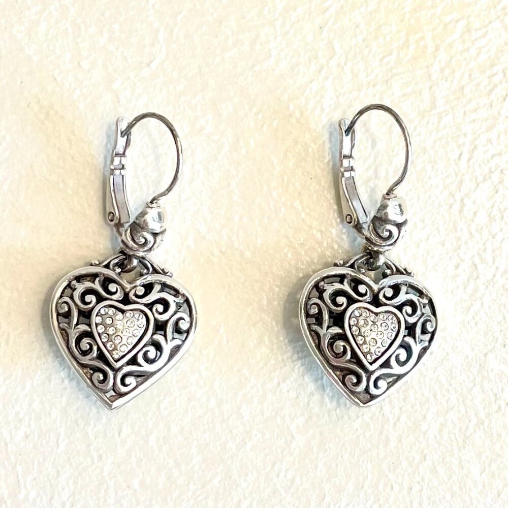 Brighton Silver Heart Earrings